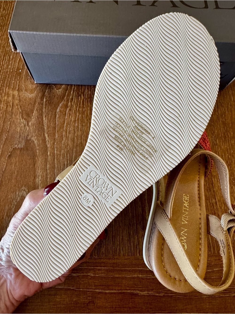 NIB Crown Vintage Veronia wedge sandal 8 - Picture 9 of 13